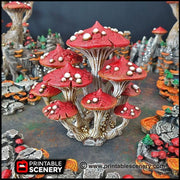 Magic Mushroom Clusters Tree Set - Printable Scenery | DnD | Cave | Swamp | Scatter Terrain | Wargaming | Goblin Grotto | 28mm 15mm 32mm