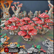Magic Mushroom Clusters Tree Set - Printable Scenery | DnD | Cave | Swamp | Scatter Terrain | Wargaming | Goblin Grotto | 28mm 15mm 32mm