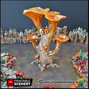 Blooming Lanterns Mushroom Tree Set - Printable Scenery | DnD | Cave | Swamp | Scatter Terrain | Wargaming | Goblin Grotto | 28mm 15mm 32mm