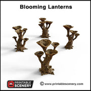 Blooming Lanterns Mushroom Tree Set - Printable Scenery | DnD | Cave | Swamp | Scatter Terrain | Wargaming | Goblin Grotto | 28mm 15mm 32mm