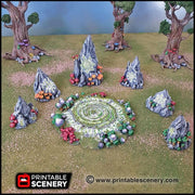 Faerie Circle - Printable Scenery | DnD | Forest | Fae | Fairy | Scatter Terrain | Wargaming | Goblin Grotto | 28mm 15mm 32mm