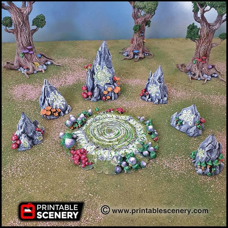 Faerie Circle - Printable Scenery | DnD | Forest | Fae | Fairy | Scatter Terrain | Wargaming | Goblin Grotto | 28mm 15mm 32mm
