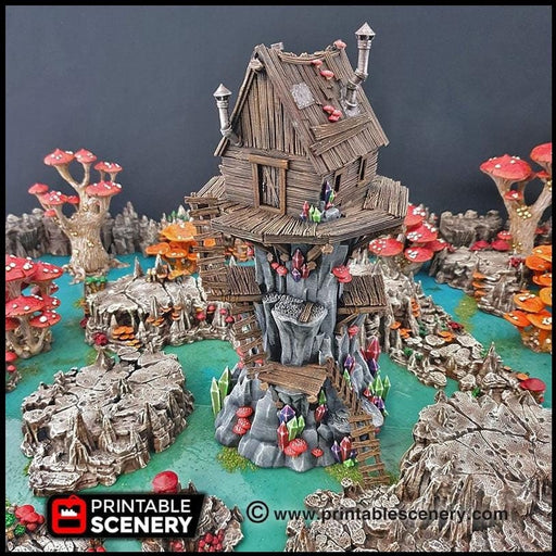 Shanty Tower - Printable Scenery | DnD | Goblin Grotto | Swamp | Fantasy | Scene | Scatter Terrain | Wargaming | Pathfinder | 28mm 15mm 32mm