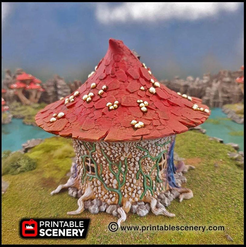 Goblin Mushroom Hovel - Printable Scenery | DnD | Goblin Grotto | Swamp | Scene | Scatter Terrain | Wargaming | Pathfinder | 28mm 15mm 32mm
