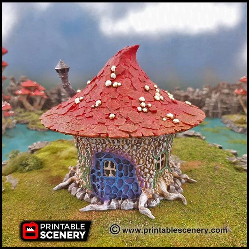 Goblin Mushroom Hovel - Printable Scenery | DnD | Goblin Grotto | Swamp | Scene | Scatter Terrain | Wargaming | Pathfinder | 28mm 15mm 32mm