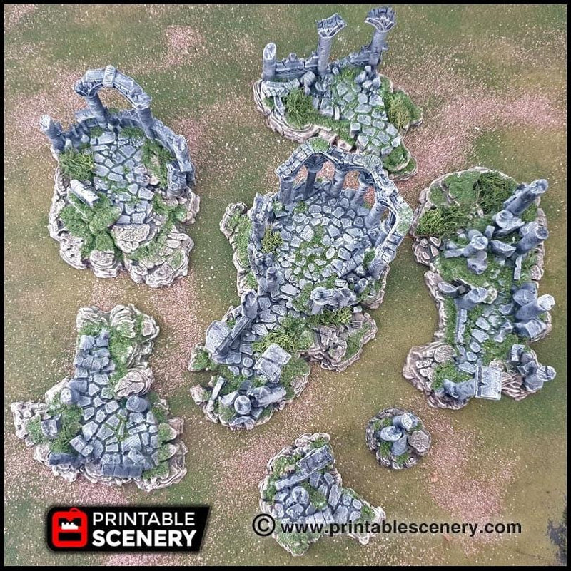The Ancient Ruins - Printable Scenery | DnD | Goblin Grotto | Ruin | Castle | Scatter Terrain | Wargaming | Pathfinder | 28mm 15mm 32mm