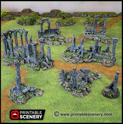 The Ancient Ruins - Printable Scenery | DnD | Goblin Grotto | Ruin | Castle | Scatter Terrain | Wargaming | Pathfinder | 28mm 15mm 32mm