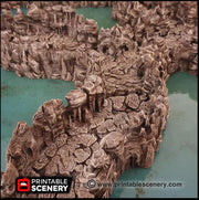 Grotto Tunnels - Printable Scenery | DnD | Clorehaven | Cave | Dungeon | Scene | Scatter Terrain | Wargaming | Pathfinder | 28mm 15mm 32mm