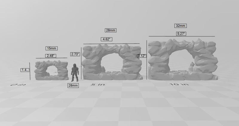 Grotto Tunnels - Printable Scenery | DnD | Clorehaven | Cave | Dungeon | Scene | Scatter Terrain | Wargaming | Pathfinder | 28mm 15mm 32mm