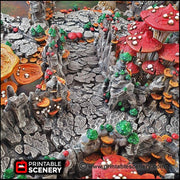 Mushroom Grotto Tunnels - Printable Scenery | DnD | Cave | Dungeon | Scene | Scatter Terrain | Wargaming | Pathfinder | 28mm 15mm 32mm