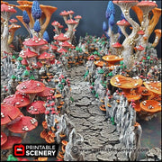 Mushroom Grotto Tunnels - Printable Scenery | DnD | Cave | Dungeon | Scene | Scatter Terrain | Wargaming | Pathfinder | 28mm 15mm 32mm