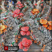 Mushroom Grotto Tunnels - Printable Scenery | DnD | Cave | Dungeon | Scene | Scatter Terrain | Wargaming | Pathfinder | 28mm 15mm 32mm