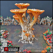 Blooming Lanterns Mushroom Tree Set - Printable Scenery | DnD | Cave | Swamp | Scatter Terrain | Wargaming | Goblin Grotto | 28mm 15mm 32mm