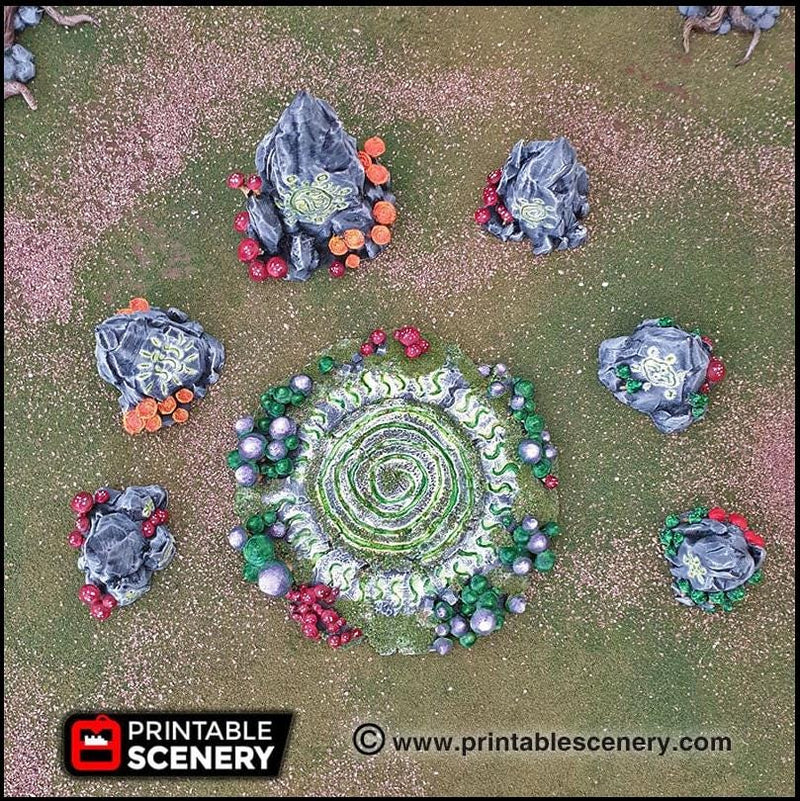 Faerie Circle - Printable Scenery | DnD | Forest | Fae | Fairy | Scatter Terrain | Wargaming | Goblin Grotto | 28mm 15mm 32mm