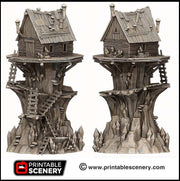 Shanty Tower - Printable Scenery | DnD | Goblin Grotto | Swamp | Fantasy | Scene | Scatter Terrain | Wargaming | Pathfinder | 28mm 15mm 32mm