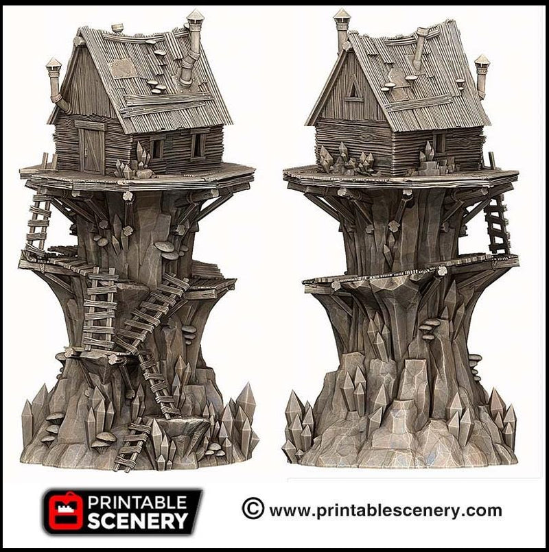 Shanty Tower - Printable Scenery | DnD | Goblin Grotto | Swamp | Fantasy | Scene | Scatter Terrain | Wargaming | Pathfinder | 28mm 15mm 32mm
