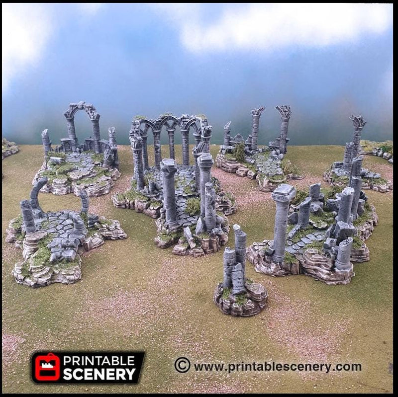 The Ancient Ruins - Printable Scenery | DnD | Goblin Grotto | Ruin | Castle | Scatter Terrain | Wargaming | Pathfinder | 28mm 15mm 32mm