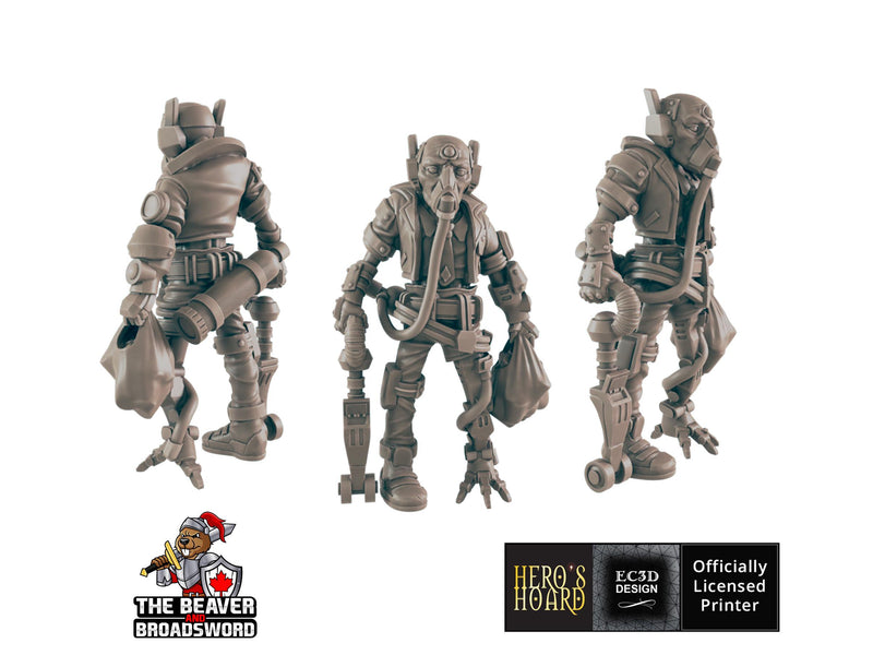 Sci-fi Amputee Traveler mini - EC3D | Legion | Cyberpunk | Starfinder | Futuristic | Cybernetic | Male | VR | Sci-Fi | 28mm | 32mm Infinity