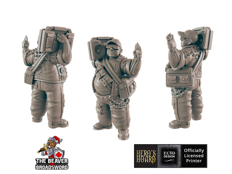 Boombox Guy Sci-fi Mini - EC3D | Legion | Cyberpunk | Starfinder | Scifi | Futuristic | Cybernetic | Male | VR | 28mm | 32mm Infinity
