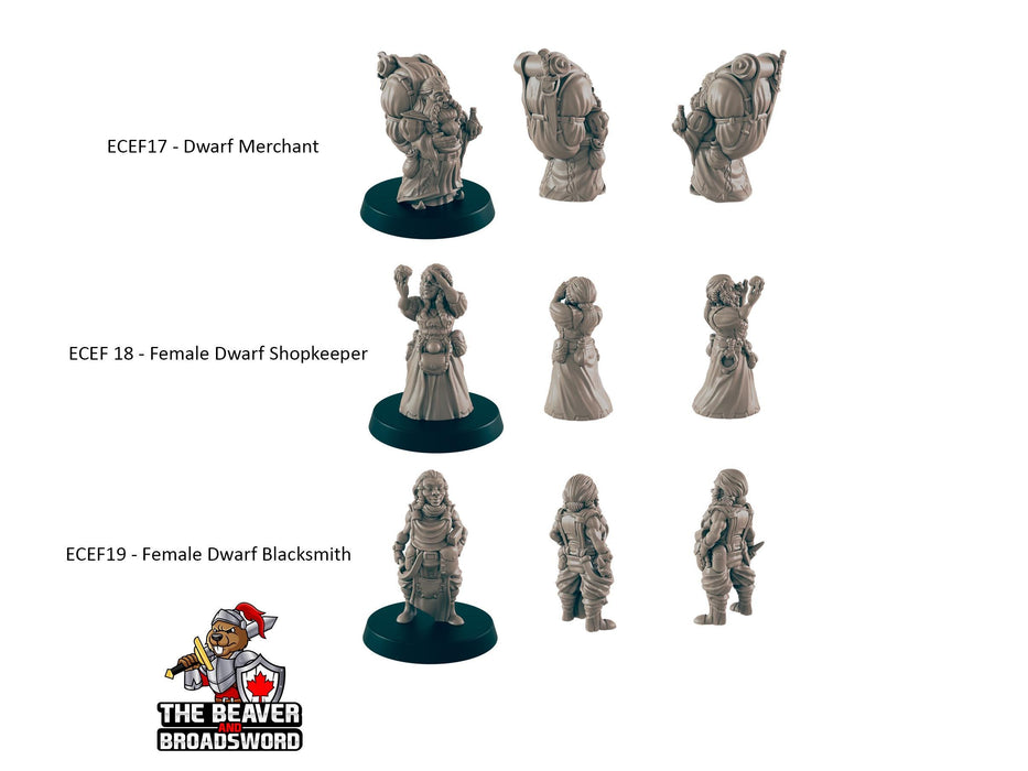 9 Dwarf Villager Miniature Pack