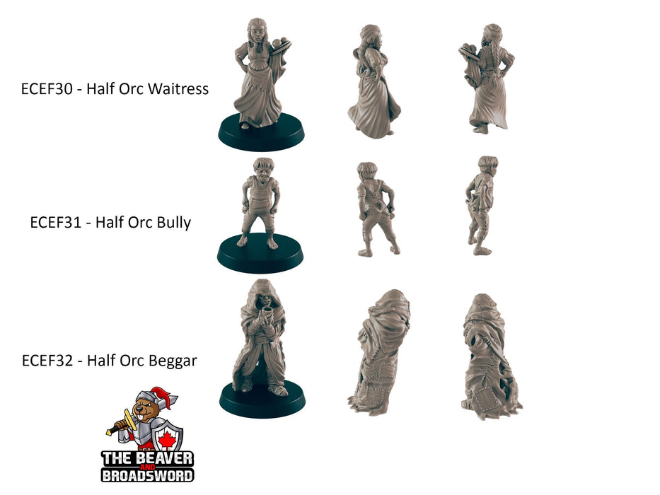 8 Half Orc Villager Miniature Pack