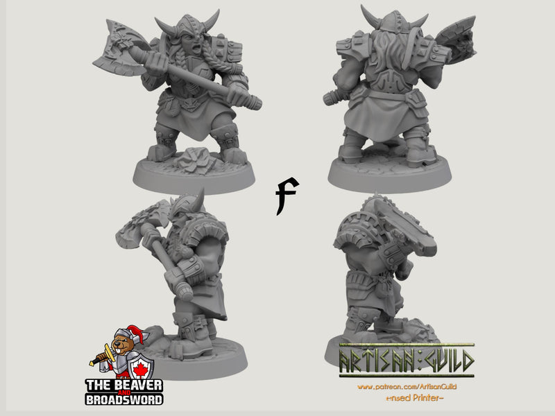 Dwarven Defenders mini set - Artisan Guild | DnD | Fighter | Barbarian | Dwarf | Cleric | Paladin | Pathfinder, TTRPG, Wargaming, Frostgrave