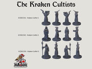 The Call of the Deep dnd mini set - EC3D | Pathfinder 2E | Ocean | Sea | Cultist | Shark | Ocean | 32mm 28mm | TTRPG | Wargaming, Underwater