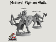Fighter's Guild dnd mini set - Artisan Guild | Barbarian | Knight | Cleric | Paladin, Pathfinder, TTRPG, Wargaming, Warrior, Human, medieval