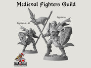 Fighter's Guild dnd mini set - Artisan Guild | Barbarian | Knight | Cleric | Paladin, Pathfinder, TTRPG, Wargaming, Warrior, Human, medieval