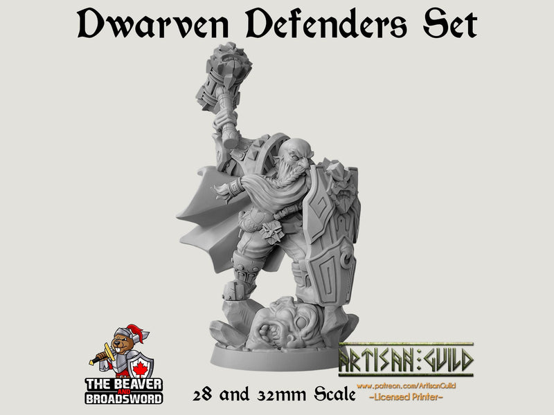 Dwarven Defenders mini set - Artisan Guild | DnD | Fighter | Barbarian | Dwarf | Cleric | Paladin | Pathfinder, TTRPG, Wargaming, Frostgrave