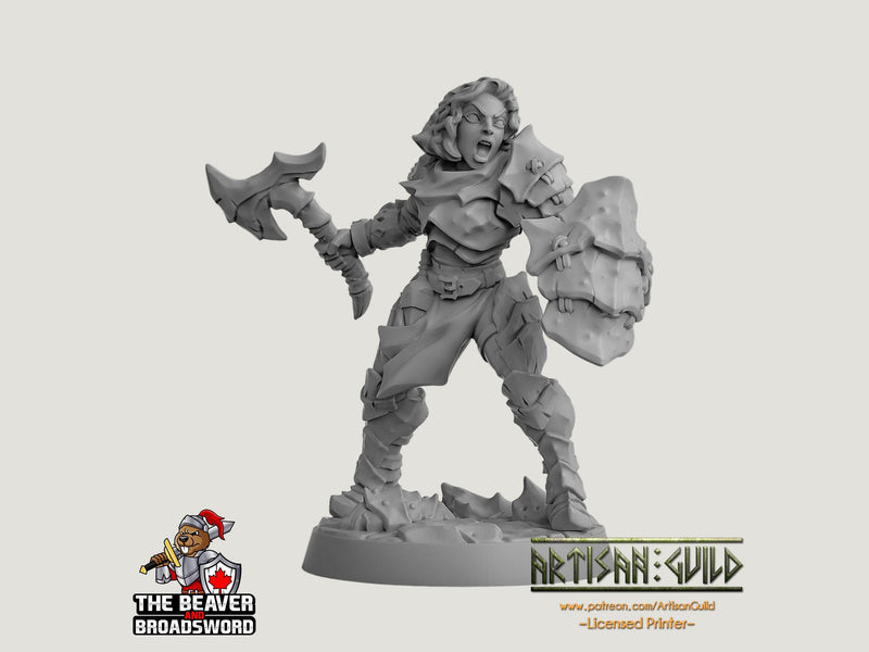 Scourgeland Survivor E dnd mini - Dungeons and Dragons | Female | Fighter | Barbarian| Human 5e Fantasy Pathfinder 2e 5e Tabletop Mini RPG