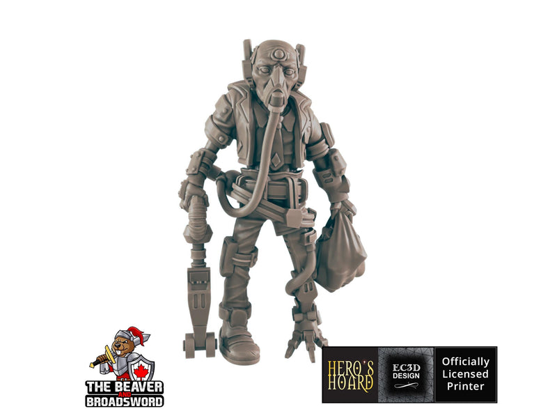 Sci-fi Amputee Traveler mini - EC3D | Legion | Cyberpunk | Starfinder | Futuristic | Cybernetic | Male | VR | Sci-Fi | 28mm | 32mm Infinity