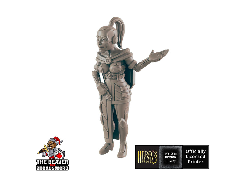 Android Server Sci-fi Mini - EC3D | Legion | Cyberpunk | Starfinder | Scifi | Futuristic | Cybernetic | Female | VR | 28mm | 32mm Infinity