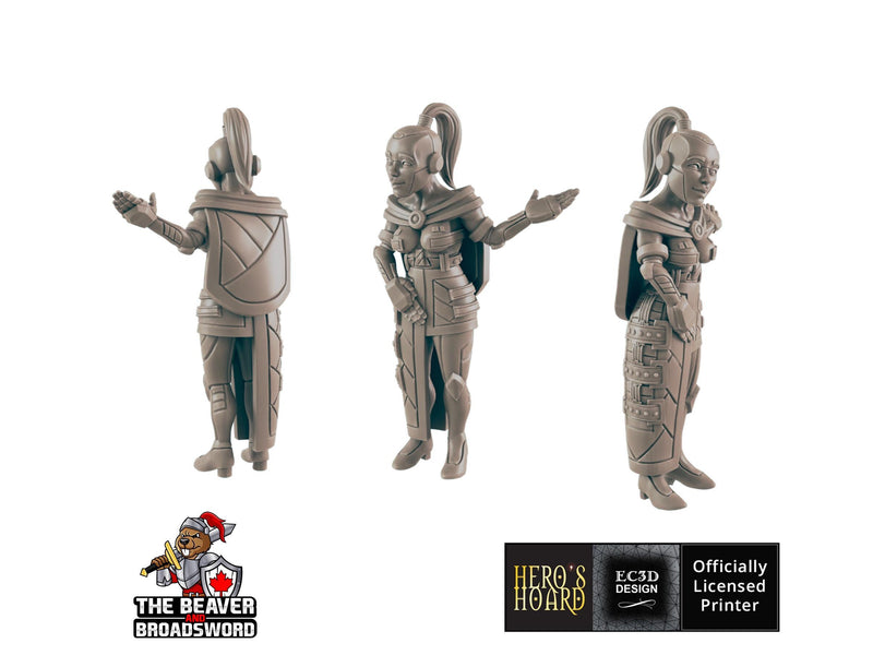 Android Server Sci-fi Mini - EC3D | Legion | Cyberpunk | Starfinder | Scifi | Futuristic | Cybernetic | Female | VR | 28mm | 32mm Infinity