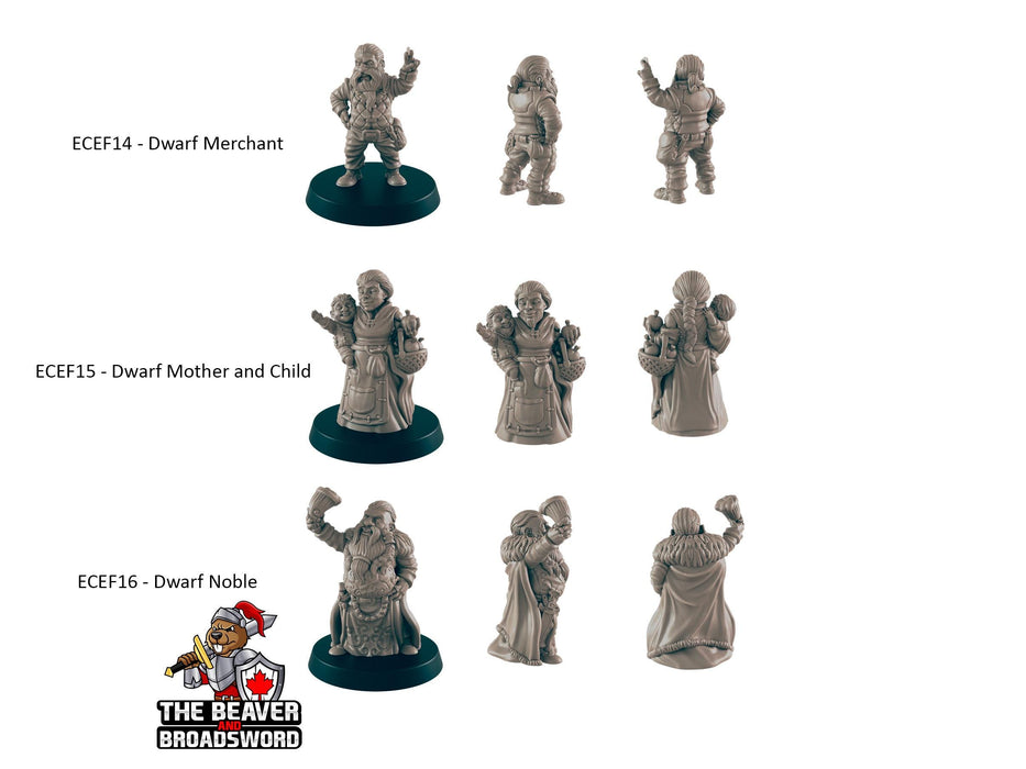 9 Dwarf Villager Miniature Pack