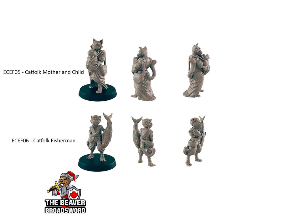 5 Tabaxi Villager Miniature Pack