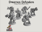 Dwarven Defenders mini set - Artisan Guild | DnD | Fighter | Barbarian | Dwarf | Cleric | Paladin | Pathfinder, TTRPG, Wargaming, Frostgrave