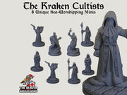 The Call of the Deep dnd mini set - EC3D | Pathfinder 2E | Ocean | Sea | Cultist | Shark | Ocean | 32mm 28mm | TTRPG | Wargaming, Underwater