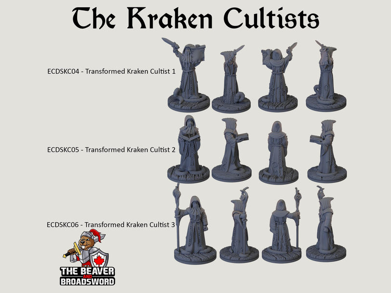 The Call of the Deep dnd mini set - EC3D | Pathfinder 2E | Ocean | Sea | Cultist | Shark | Ocean | 32mm 28mm | TTRPG | Wargaming, Underwater