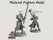 Fighter's Guild dnd mini set - Artisan Guild | Barbarian | Knight | Cleric | Paladin, Pathfinder, TTRPG, Wargaming, Warrior, Human, medieval