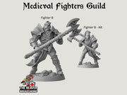 Fighter's Guild dnd mini set - Artisan Guild | Barbarian | Knight | Cleric | Paladin, Pathfinder, TTRPG, Wargaming, Warrior, Human, medieval
