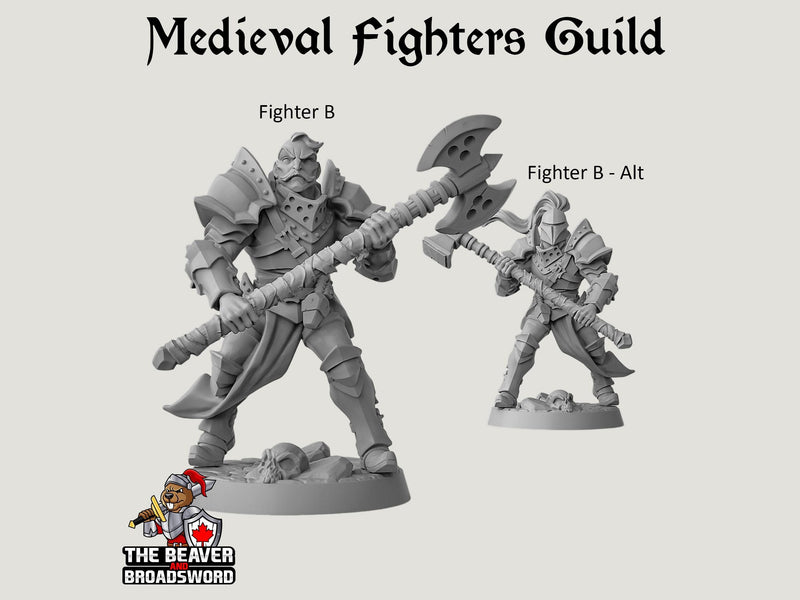 Fighter's Guild dnd mini set - Artisan Guild | Barbarian | Knight | Cleric | Paladin, Pathfinder, TTRPG, Wargaming, Warrior, Human, medieval