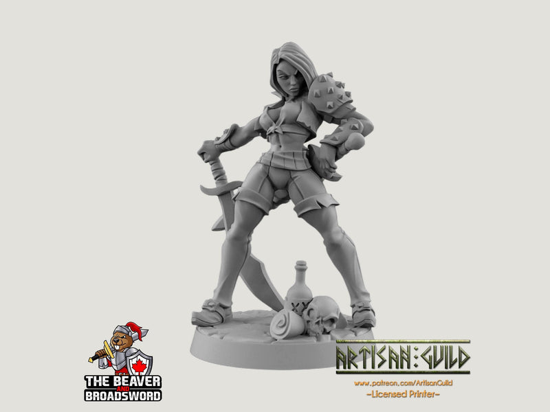 Aline the Bold dnd mini - Artisan Guild | Female | Human | Rogue | Pirate | 5e | Fantasy | Dungeons and Dragons | Tabletop | Mini | RPG