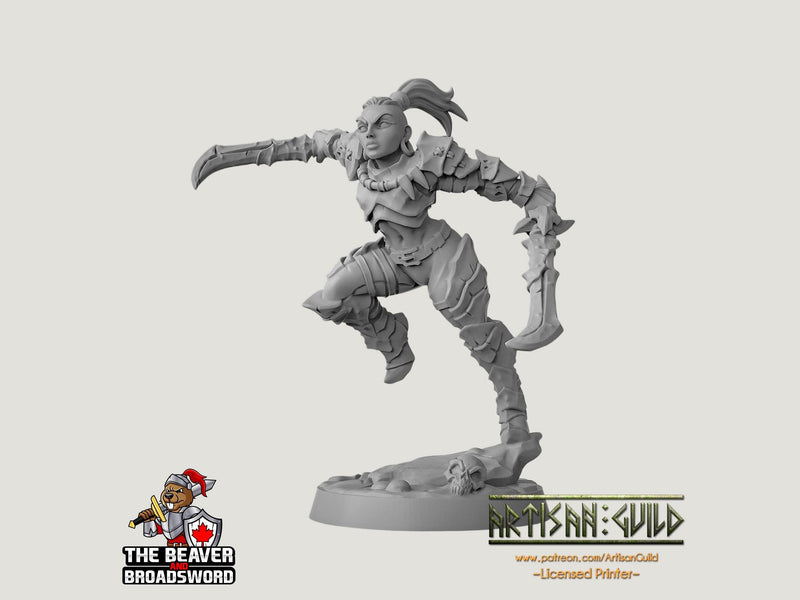 Scourgeland Survivor F dnd mini - Dungeons and Dragons | Female | Rogue | Barbarian| Human 5e Fantasy Pathfinder 2e 5e Tabletop Mini RPG