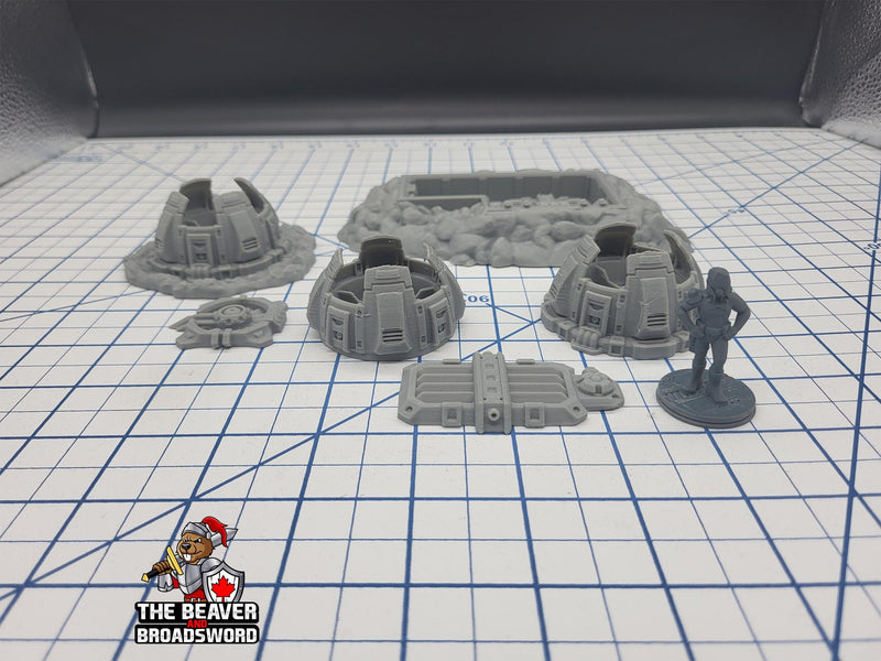 Scifi Vents and Access Hatch - EC3D , Infinity, Legion, Sci-fi, Cyberpunk, Starfinder, tabletop terrain, Sci-fi Scenery, Wargaming, Space