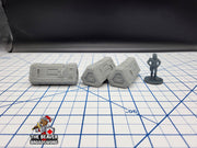 Scifi Medium Cargo Containers - EC3D , Infinity, Legion, Cyberpunk, Starfinder, tabletop terrain, Sci-fi Scenery, Wargaming, Space Hangar
