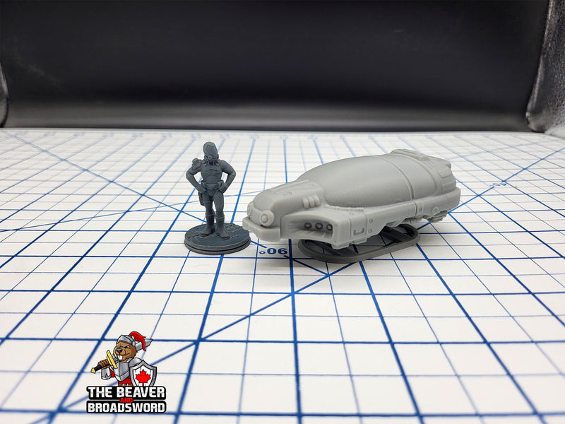 Scifi Hover Taxi - EC3D , Infinity, Legion, Cyberpunk, Starfinder, tabletop terrain, Sci-fi Scenery, Wargaming, Vehicle, Car, Futuristic
