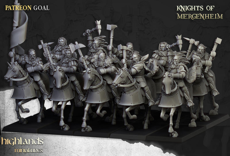 Knights of Mergenheim Miniature Set - 28/32mm Scale Premium Resin Models for Wargaming and RPG, DnD, Human, Sunland, Durable, High Quality