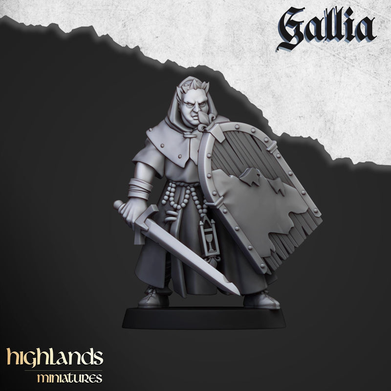 Gallia Pilgrims Miniature Set - 28/32mm Scale Premium Resin Models for Wargaming and ttRPG, DnD, Human, Gallia, Durable, High Quality, Grail