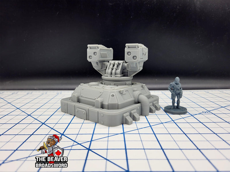Scifi Missile Turret - EC3D , Infinity, Legion, Sci-fi, Cyberpunk, Starfinder, tabletop terrain, Sci-fi Scenery, Wargaming, Space, Defense